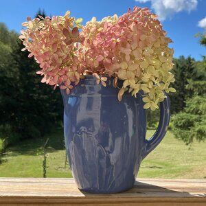 Monmouth Stoneware Blue Glaze Deco Fan Pitcher